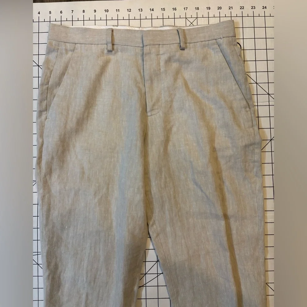 NWOT Express Men’s Size 30/30 Beige Slim Fit‎ Linen Blend Pants